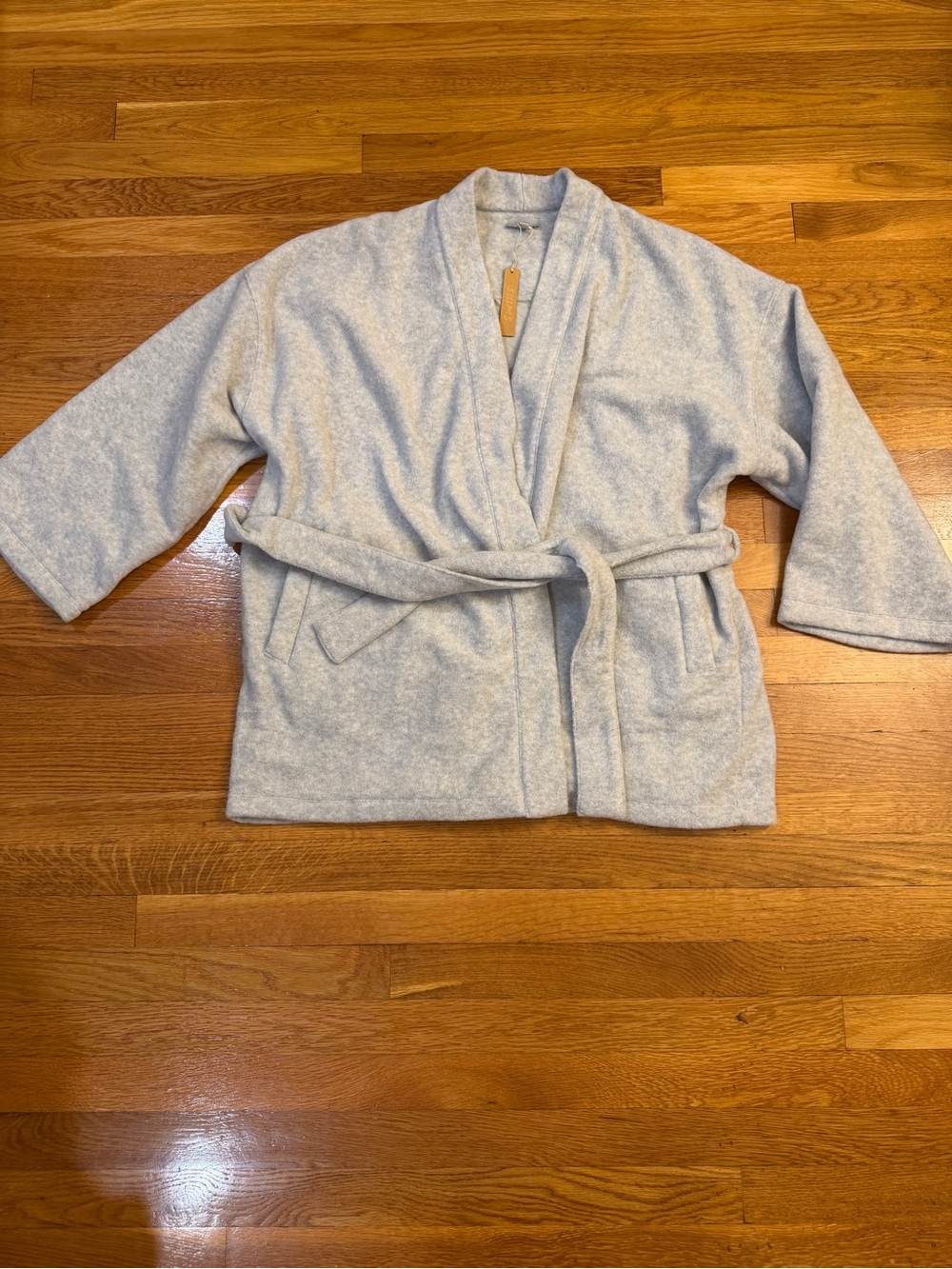 SKIMS Cotton Fleece Robe in Heather Gray - Size M/L (27" P2P) NWT